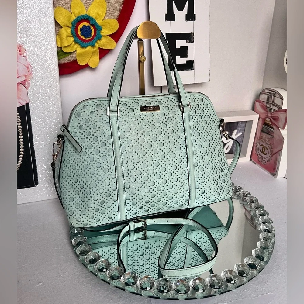 Kate Spade Newbury Lane Caning Small Rachelle satchel in Grace Blu